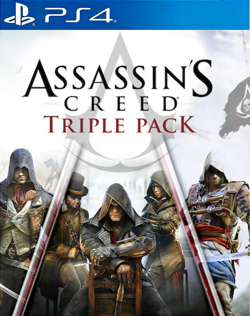 ASSASSINS CREED TRIPLE PACK BLACK FLAG, UNITY, SYNDICATE - PS4 - MÍDIA DIGITAL